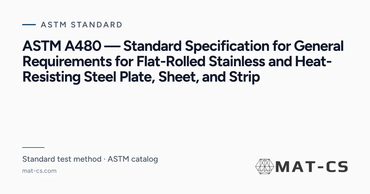 ASTM A480 | Materials Characterization Services