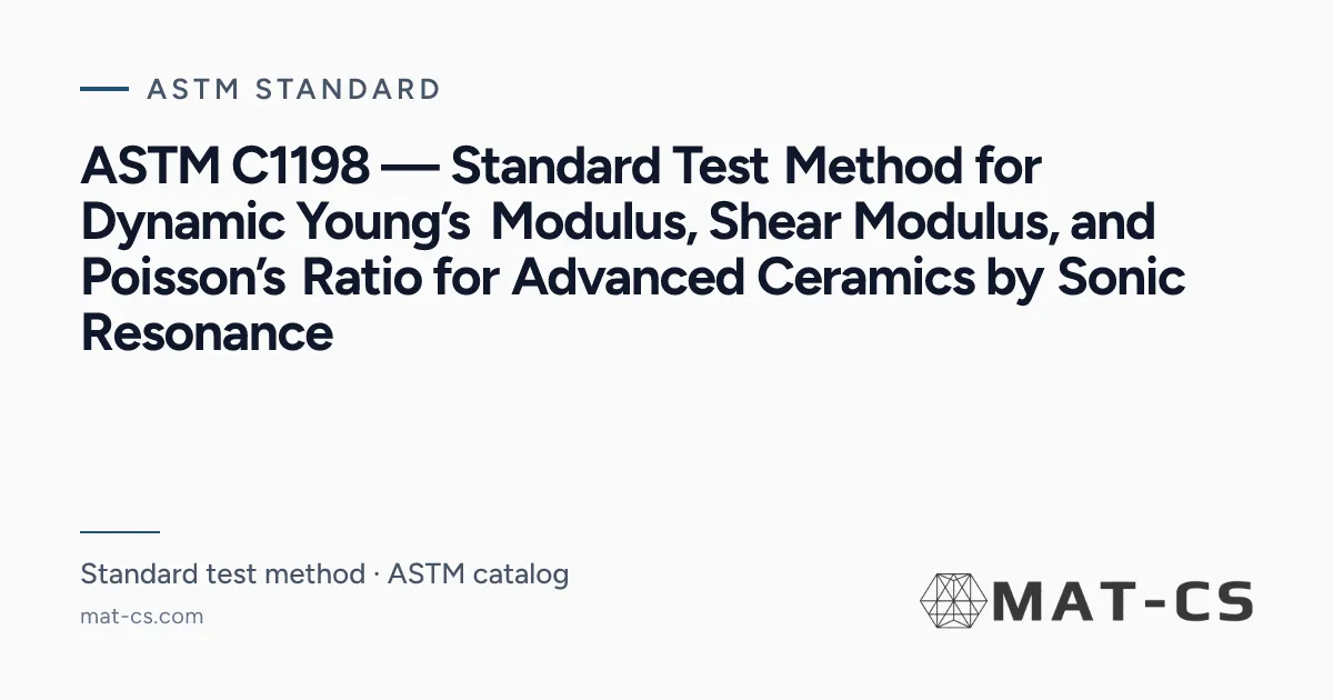 ASTM C1198 | Materials Characterization Services