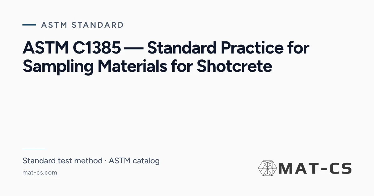 ASTM C1385 | Materials Characterization Services