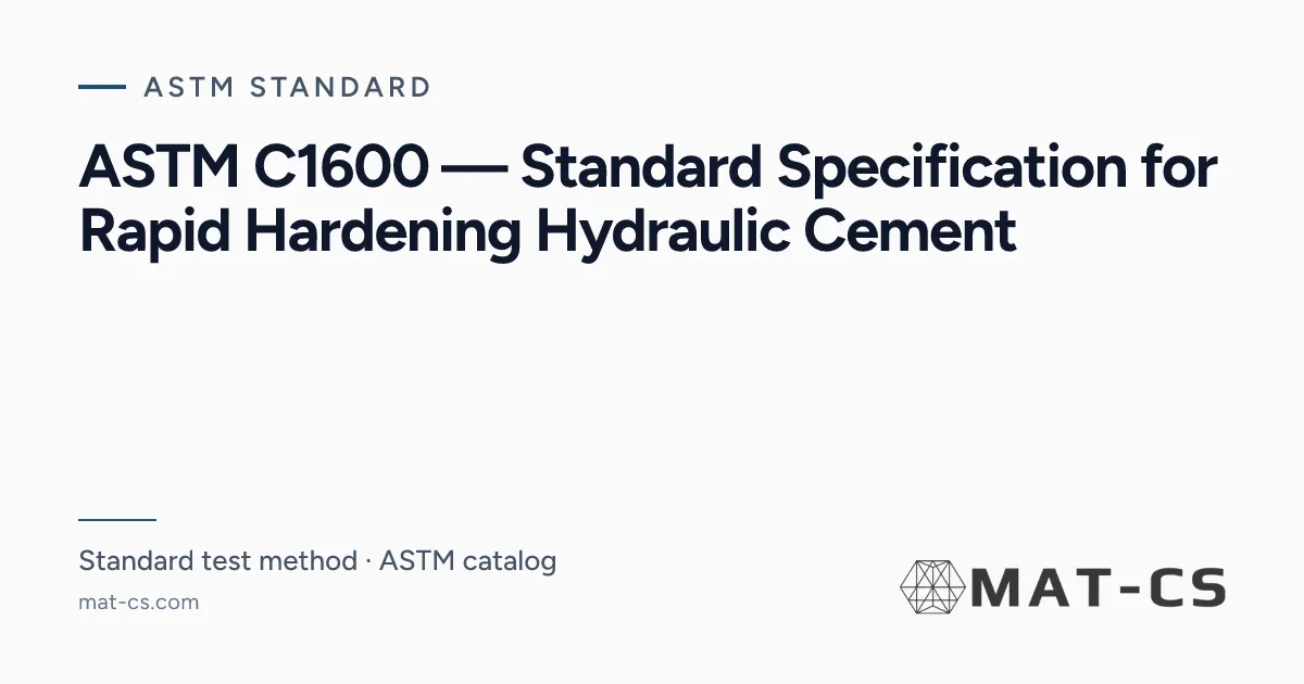 ASTM C1600 | Materials Characterization Services