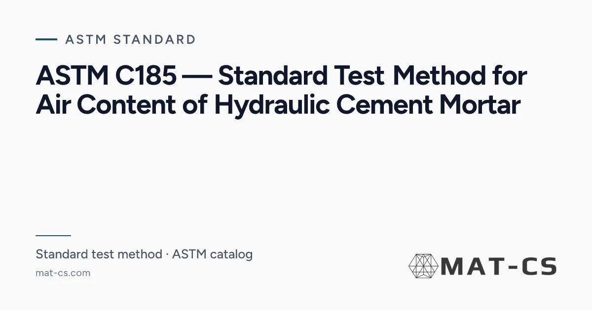 ASTM C185 | Materials Characterization Services