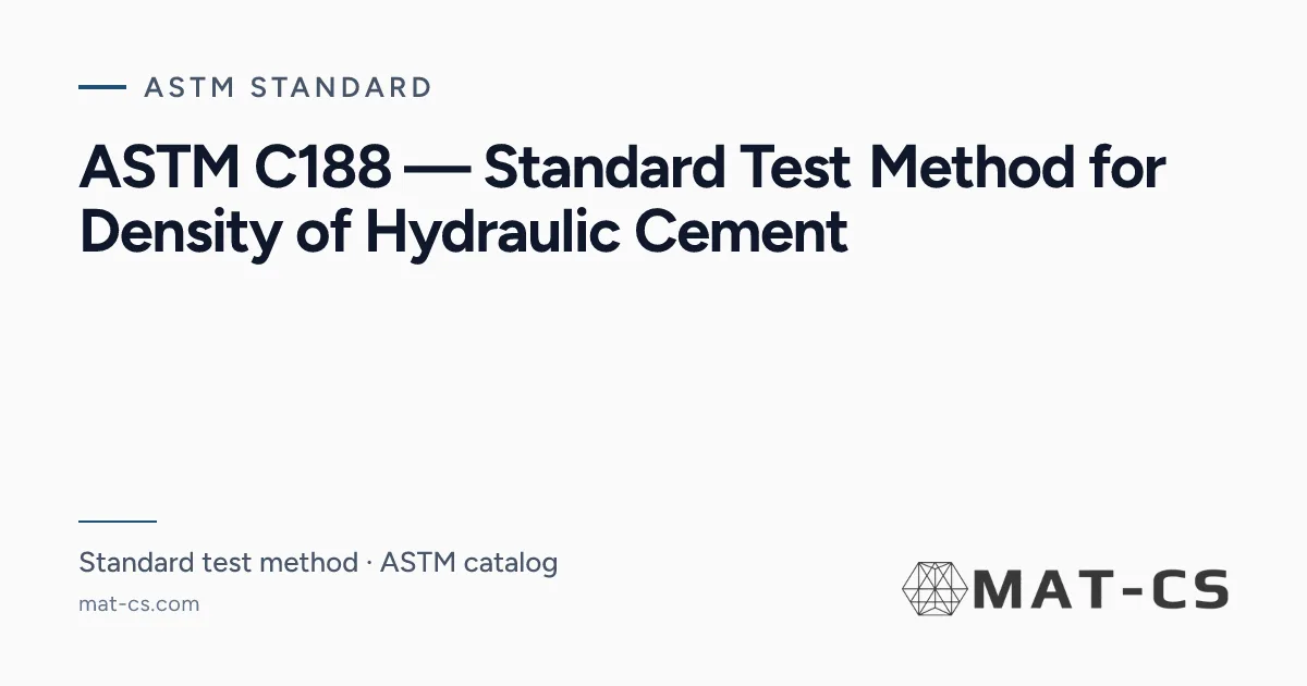 ASTM C188 | Materials Characterization Services
