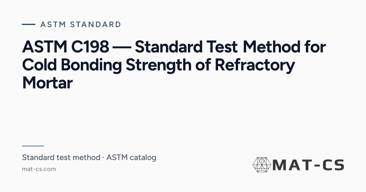ASTM C198 | Materials Characterization Services