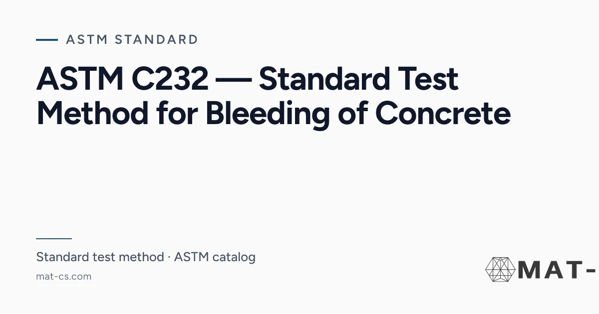 ASTM C232 | Materials Characterization Services