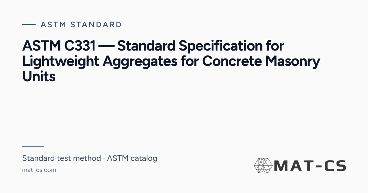 ASTM C331 | Materials Characterization Services