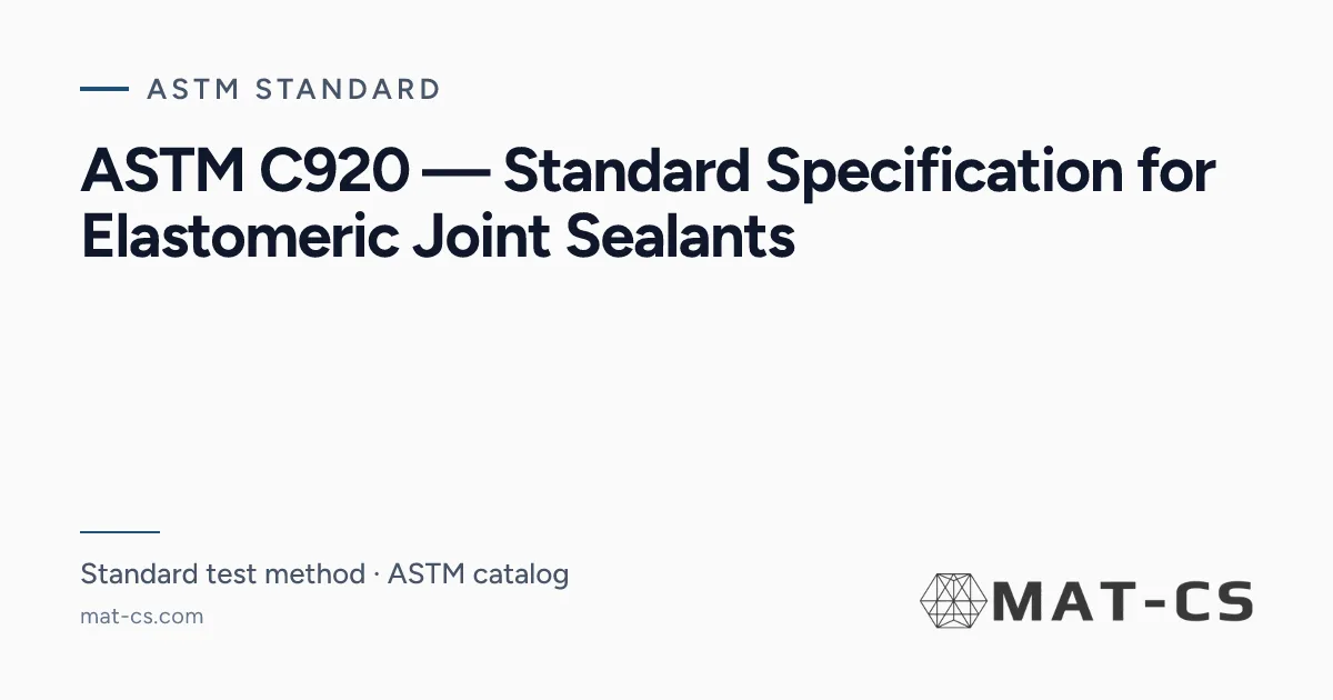 ASTM C920 | Materials Characterization Services