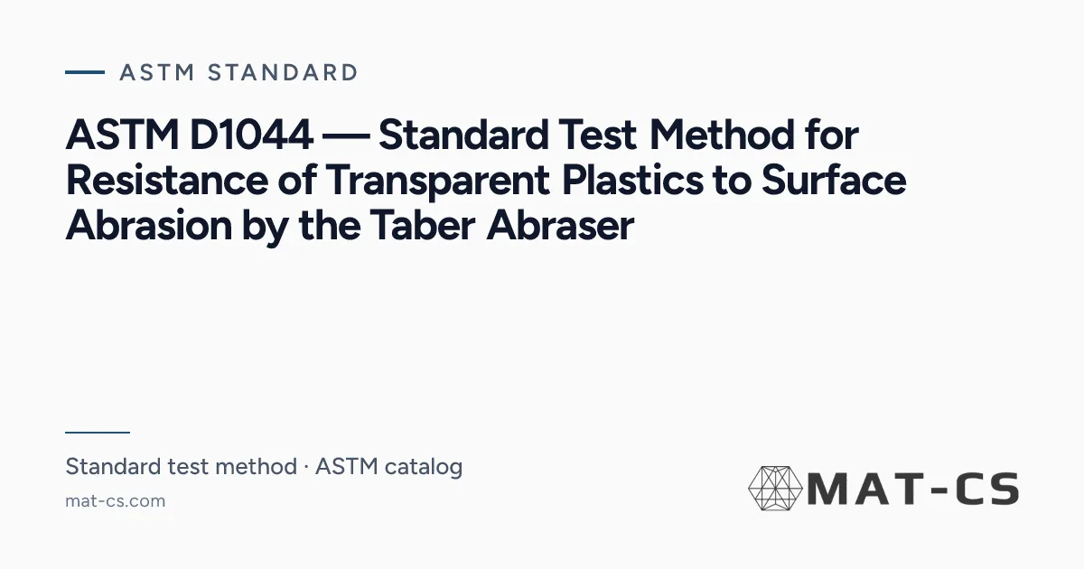 ASTM D1044 | Materials Characterization Services