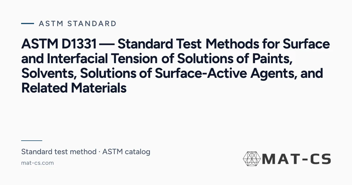 ASTM D1331 | Materials Characterization Services