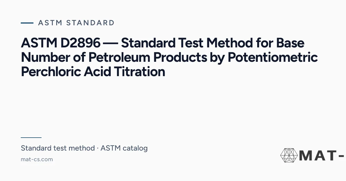 ASTM D2896 | Materials Characterization Services