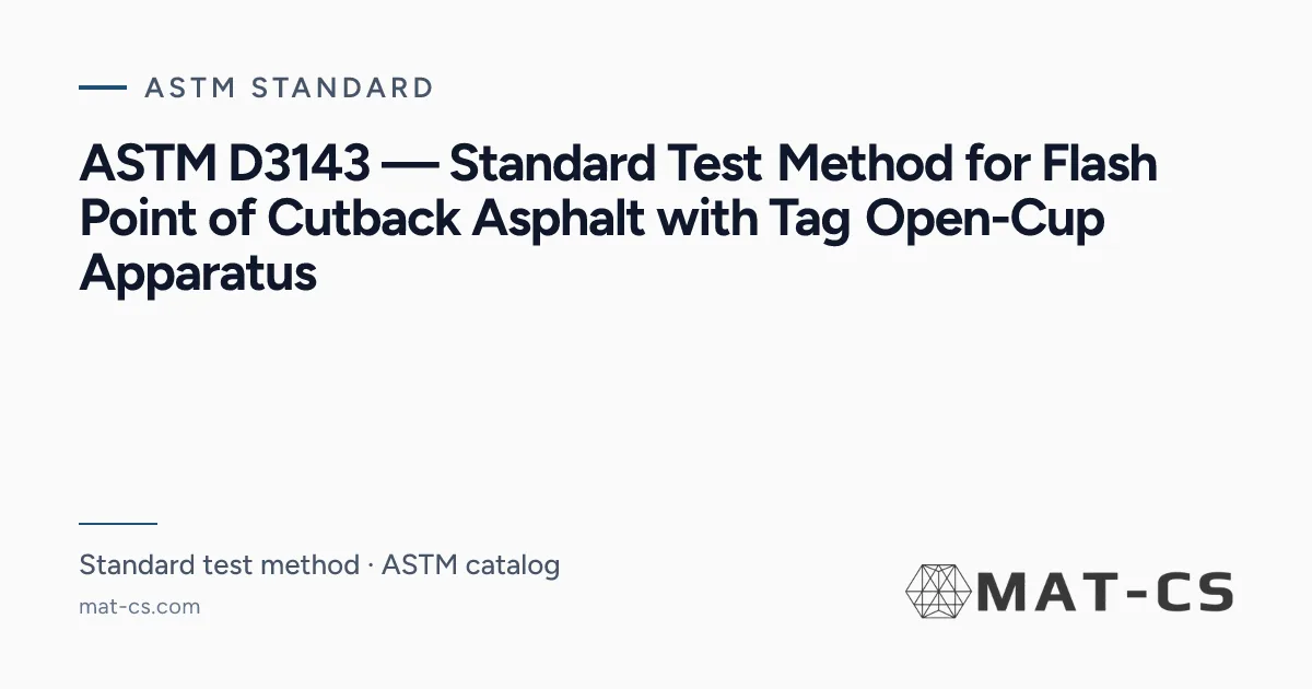 ASTM D3143 | Materials Characterization Services