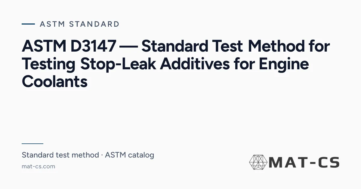 ASTM D3147 | Materials Characterization Services