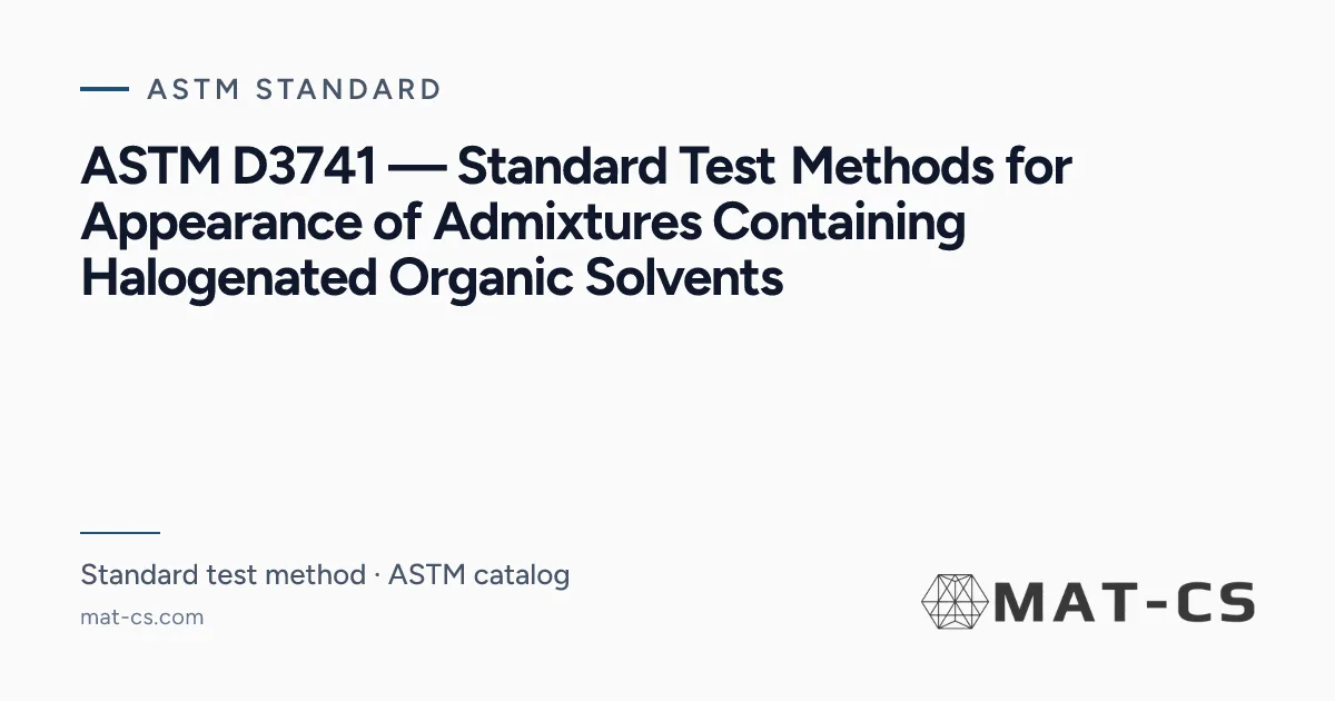 ASTM D3741 | Materials Characterization Services