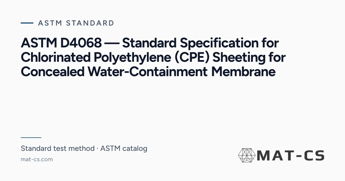 Testing 4068 ASTM D4068 | Materials Characterization Services