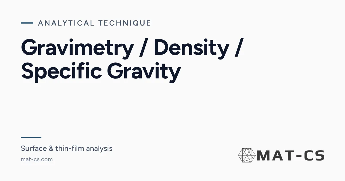 Gravimetry / Density / Specific Gravity | Materials Characterization ...